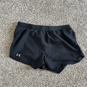 2 pairs Under armour black gym shorts. Size L.